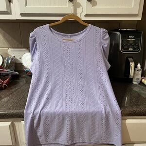 Lavender Eyelet Women's Top